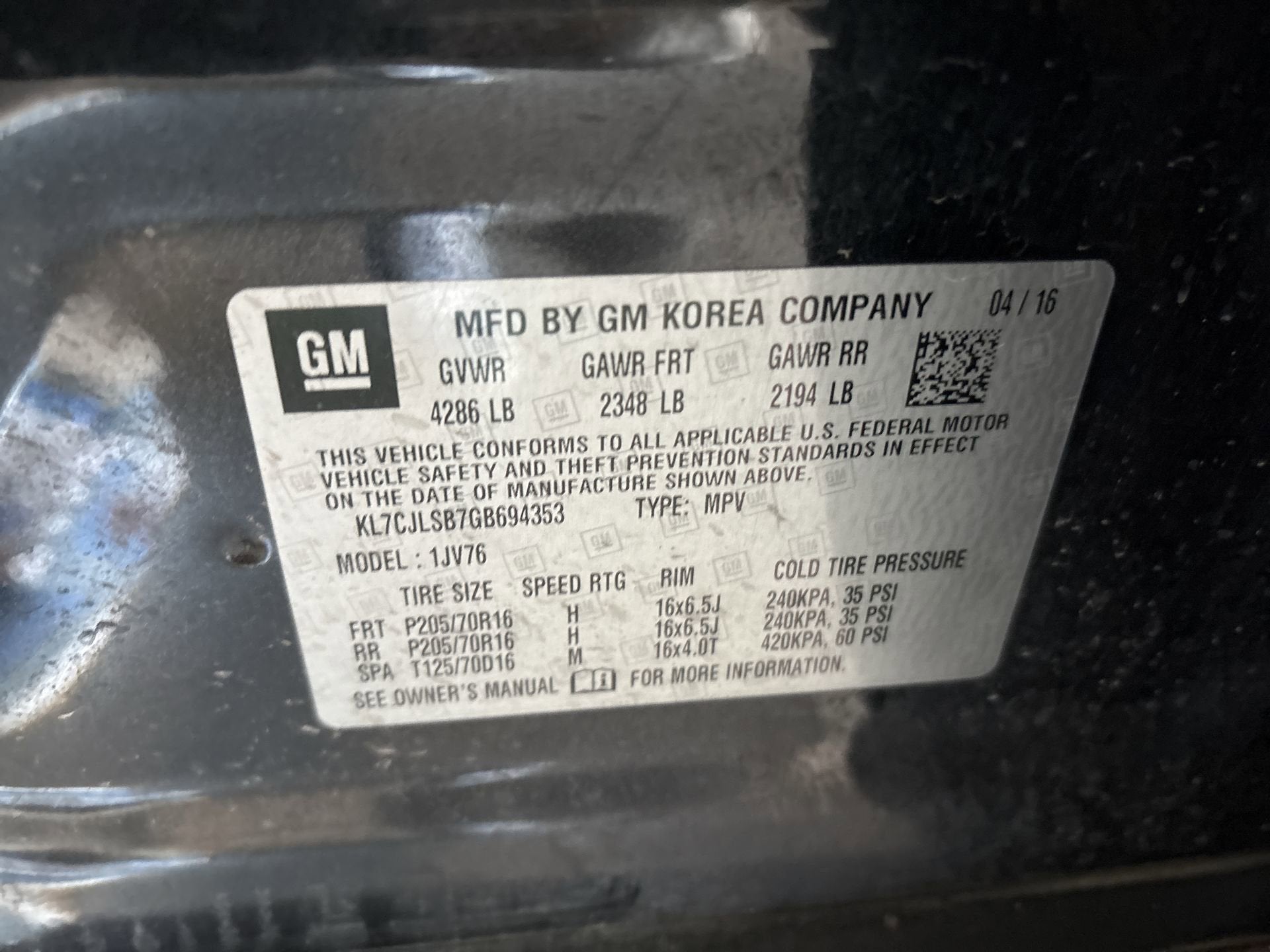 2016 Chevrolet Trax LT